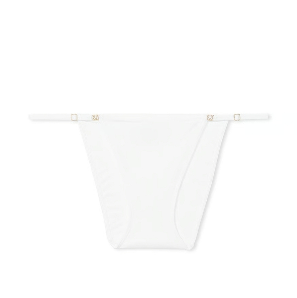 Victoria's Secret Soft White Adjustable String Bikini Panty, Size S.